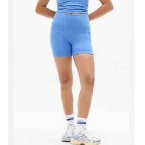 Athleta Girl Stash Your Treasures Blue Bike Athletic Shorts Youth Size XXL